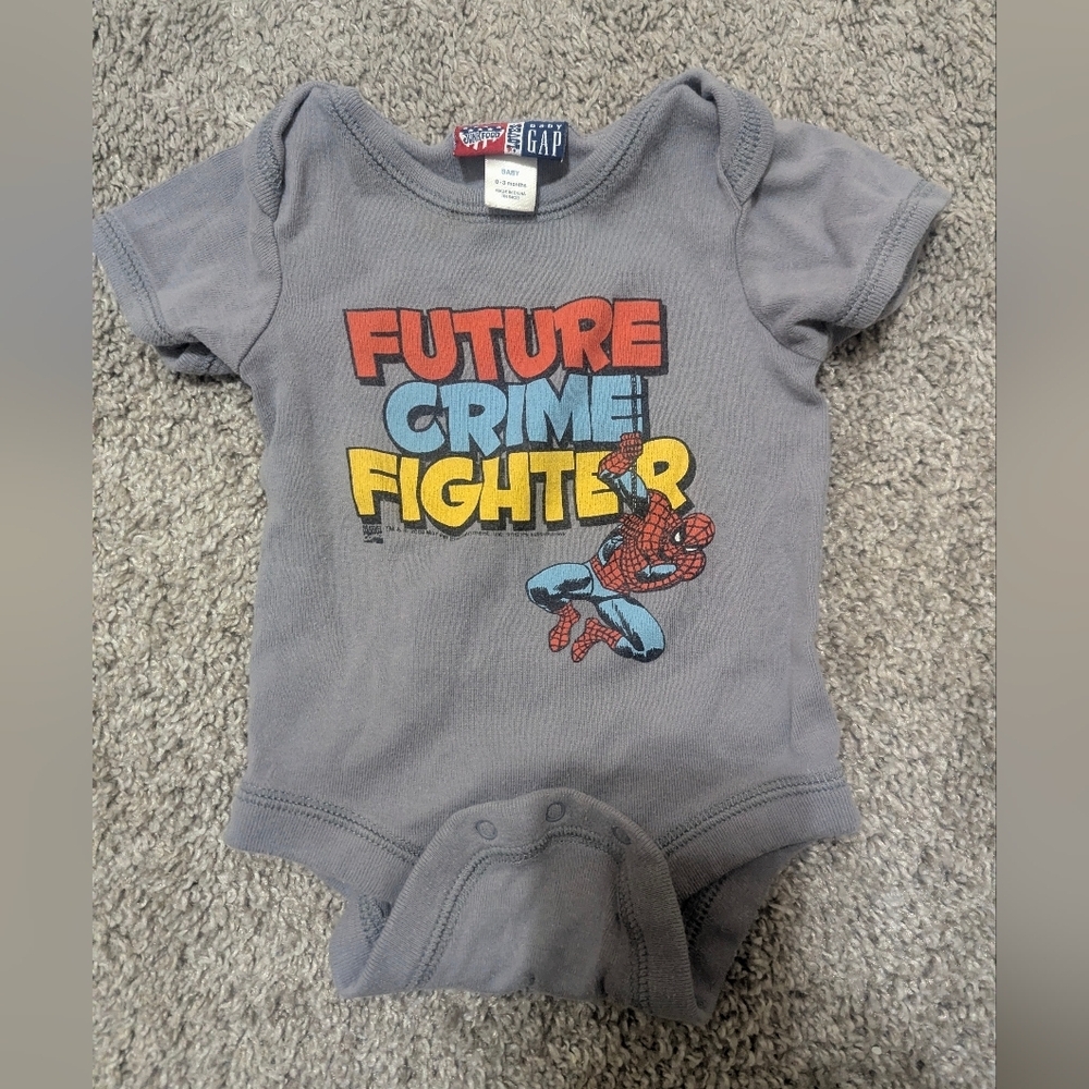 Baby Gap Junk Food Gray Spider-Man Kids Bodysuit